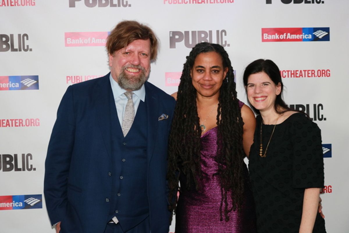 Oskar Eustis, Suzan-Lori Parks and Mandy Hackett at 