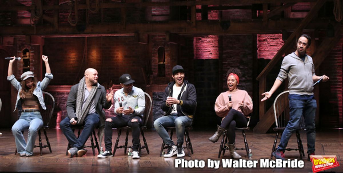 Elizabeth Judd, Greg Treco, Terrance Spencer, Anthony Lee Medina, Sasha Hollinger with Lin-Manuel Miranda at 