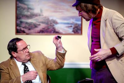 Phil Powers as Leon Wildes and Forrest Hejkal as John Lennon Photo