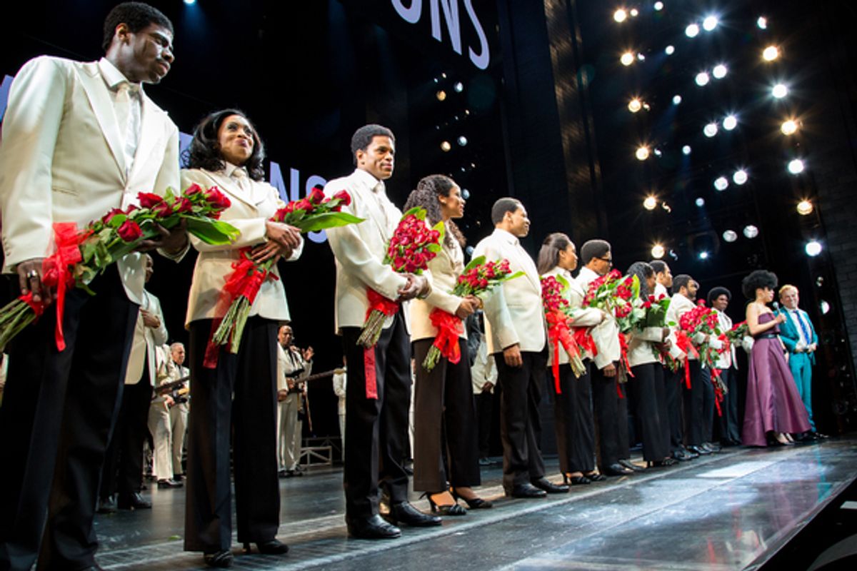 Dominique Morisseau, Des McAnuff, and cast members of AIN'T TOO PROUD at 