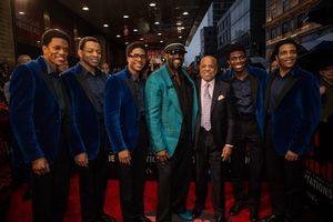 Jeremy Pope, Derrick Baskin, James Harkness, Otis Williams,  Berry Gordy, Jawan M. Ja Photo