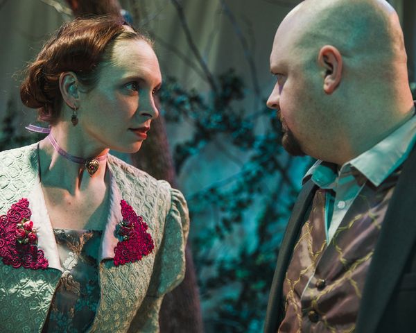 Elizabeth MacDougald* as Paulina and Brian Bengtson* as Leontes Photo