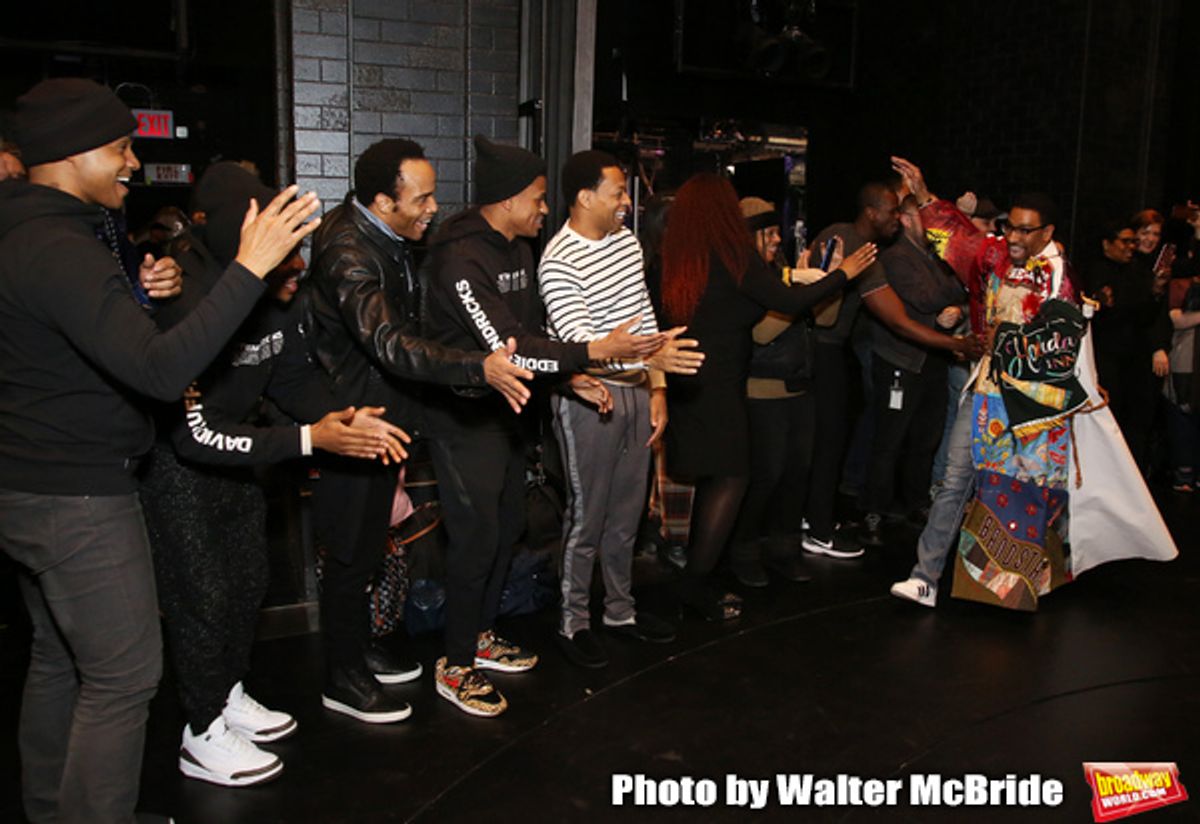 James Harkness, Jeremy Pope and Derrick Baskin with E. Clayton Cornelious  at 