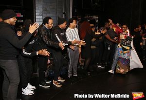 James Harkness, Jeremy Pope and Derrick Baskin with E. Clayton Cornelious  Photo