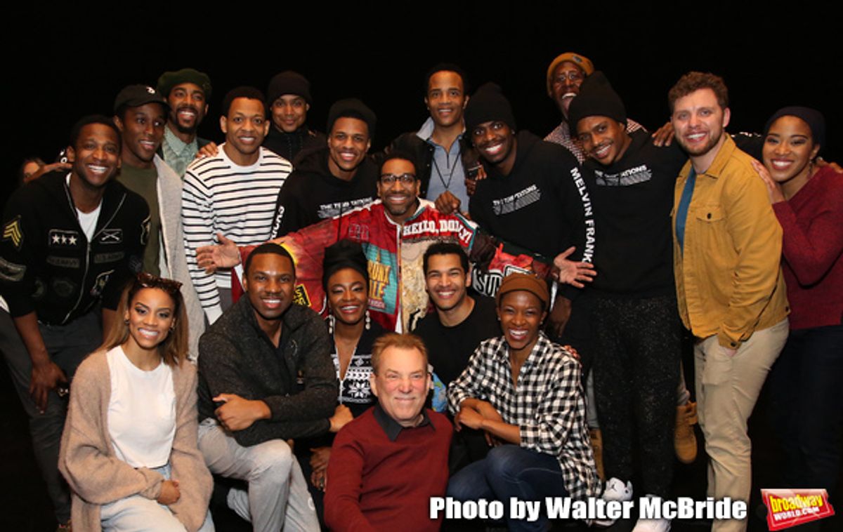 Des McAnuff, James Harkness, Derrick Baskin, Jeremy Pope, E. Clayton Cornelious, Jawan M. Jackson and Ephraim Sykes with cast  at 