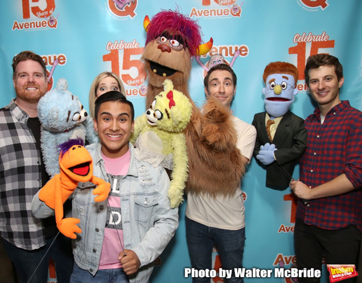 Nick Kohn,  Jamie Glickman, Jason Jacoby and Matt Dengler with Avenue Q & Puppetry Fans  at 