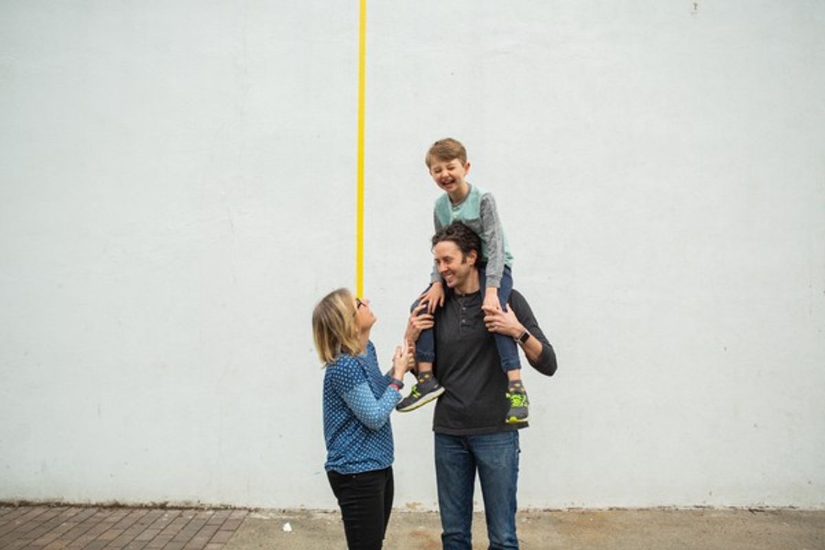 Bridget, Connor, and Greg Mills at 