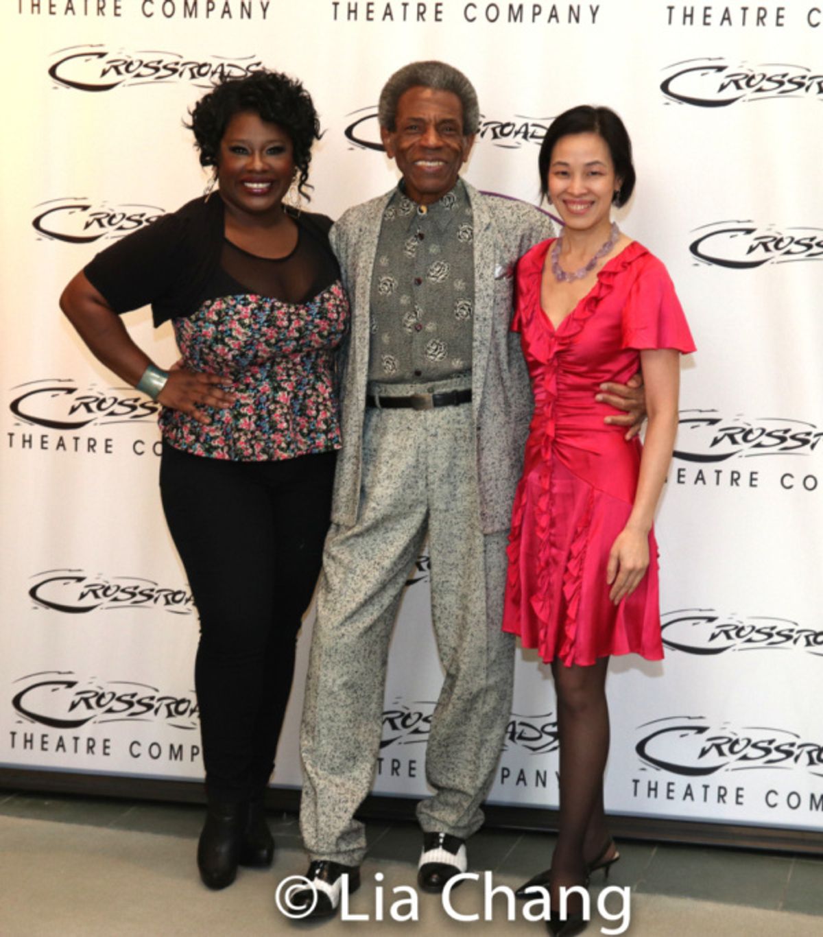 Johmaalya Adelekan, Director Andre De Shields and Lia Chang.  Photo by Susan Settles  at 
