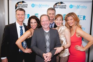 Playwright Michael McKeever (center) with the cast of AFTER:  Bill Phillips, Jolie Cu Photo