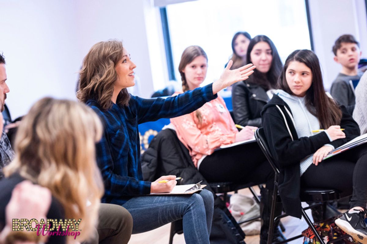  Laura Osnes with Broadway Workshop students at 