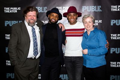 Oskar Eustis, Stevie Walker-Webb, Jordan E. Cooper, Jeanie O'Hara Photo