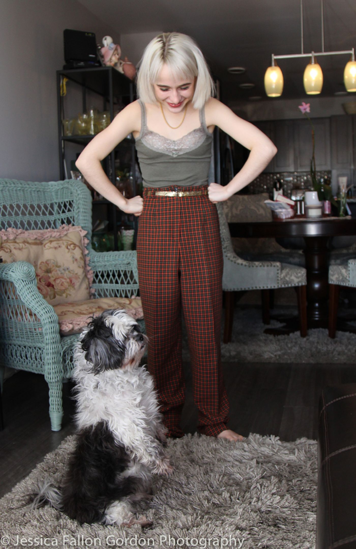 Tails of Broadway: Sophia Anne Caruso Cuddles Up with Pucci!  Image