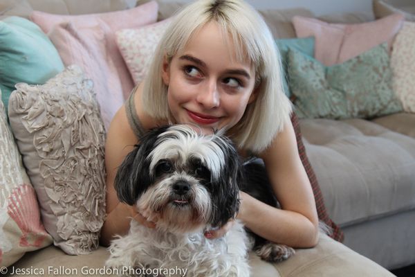 Tails of Broadway: Sophia Anne Caruso Cuddles Up with Pucci! Image