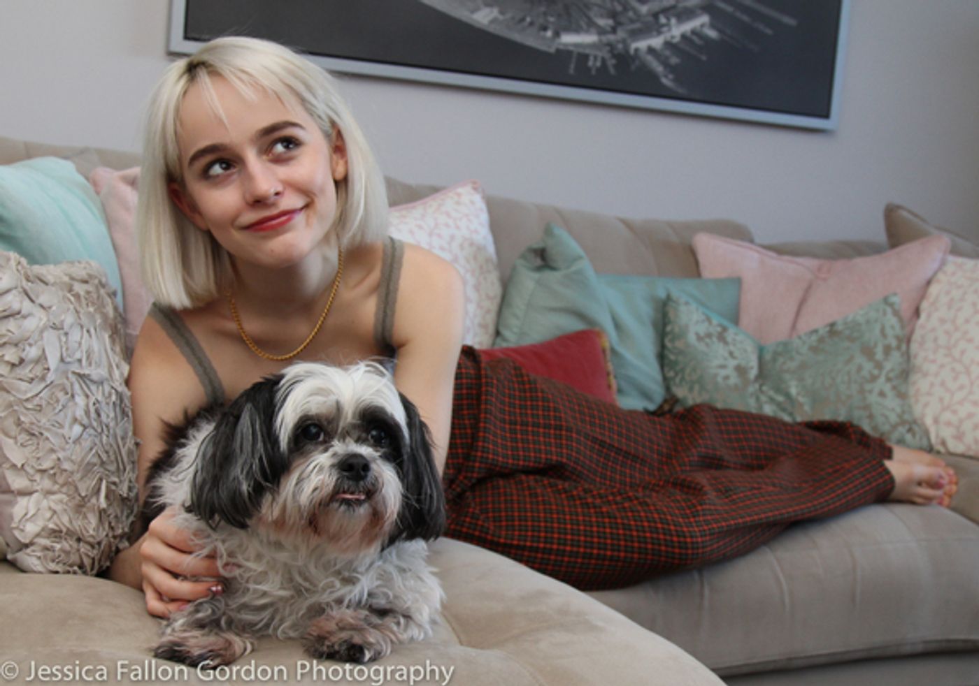 Tails of Broadway: Sophia Anne Caruso Cuddles Up with Pucci!  Image