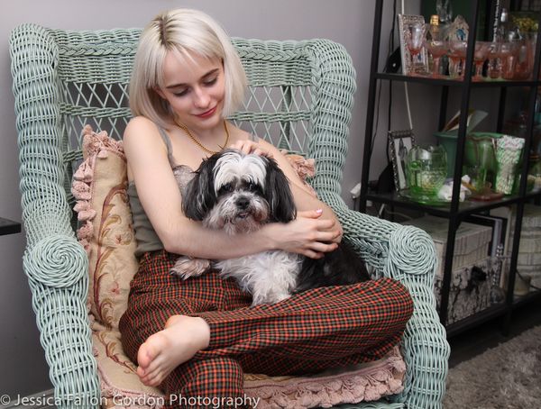 Tails of Broadway: Sophia Anne Caruso Cuddles Up with Pucci! Image