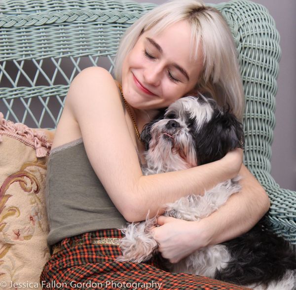 Tails of Broadway: Sophia Anne Caruso Cuddles Up with Pucci! Image