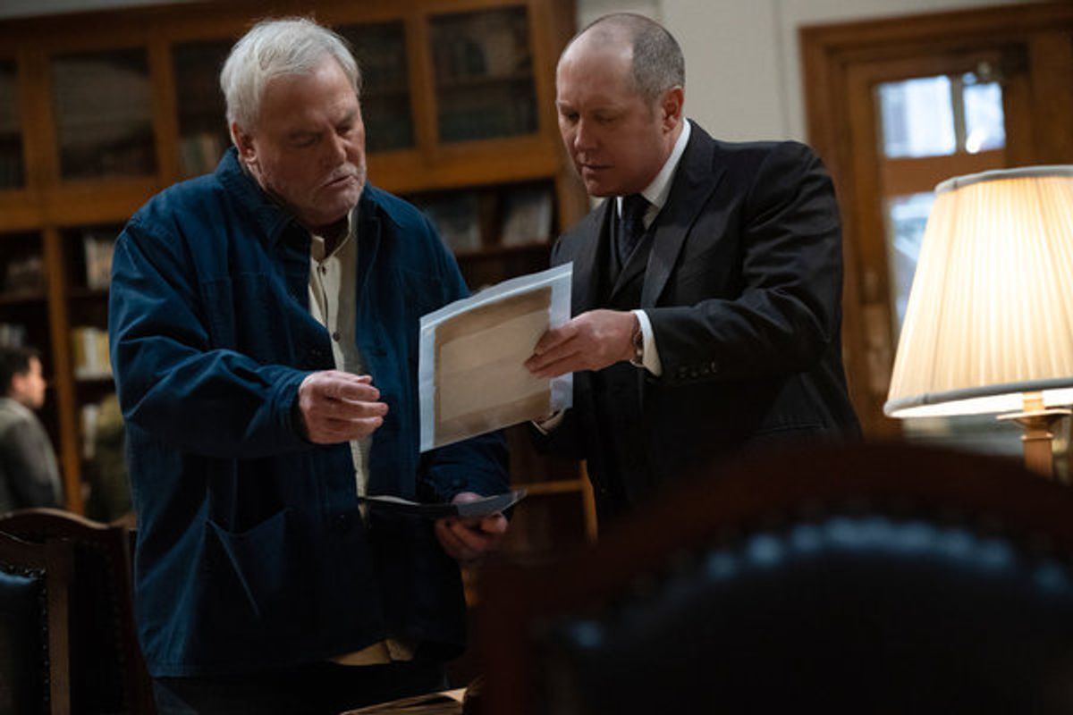 Stacy Keach as Robert Vesco, James Spader as Raymond 'Red' Reddington at 