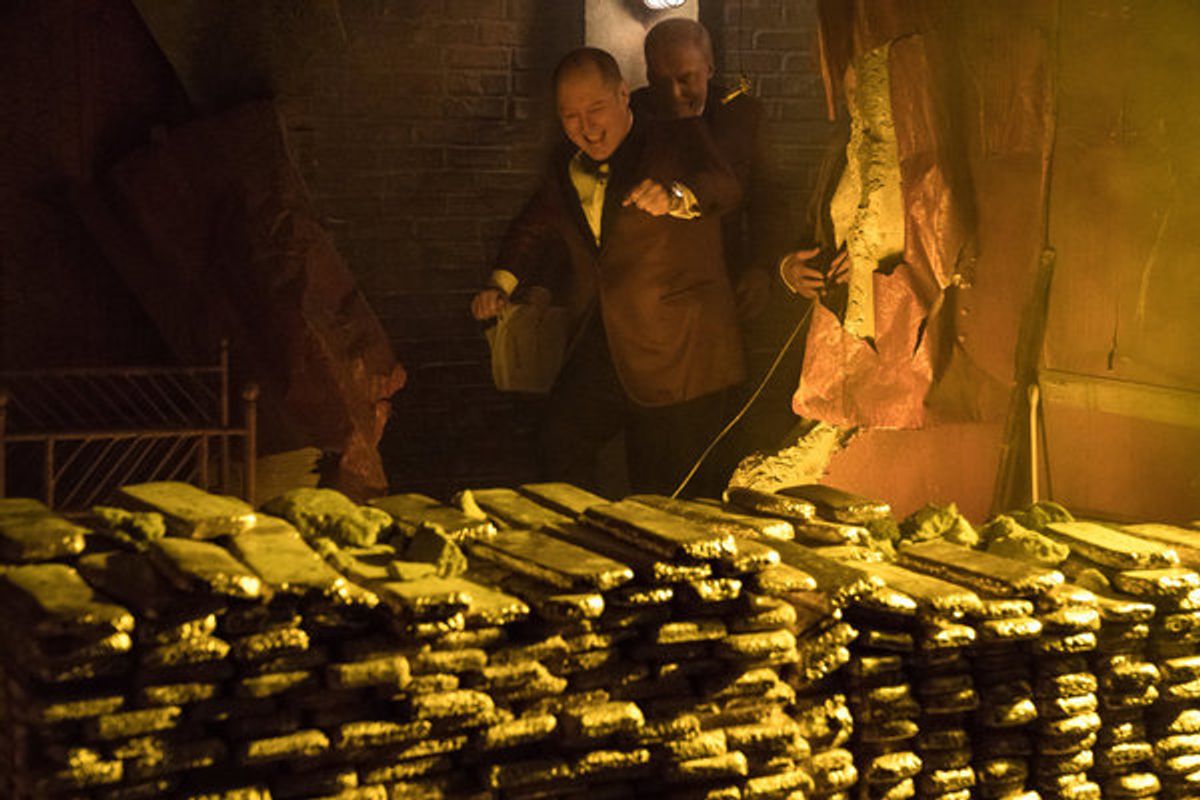 James Spader as Raymond 'Red' Reddington, Stacy Keach as Robert Vesco at 