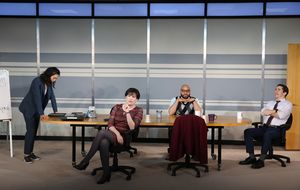 Tiffany Villarin, Megan Hill, Ugo Chukwu, Justin Long Photo