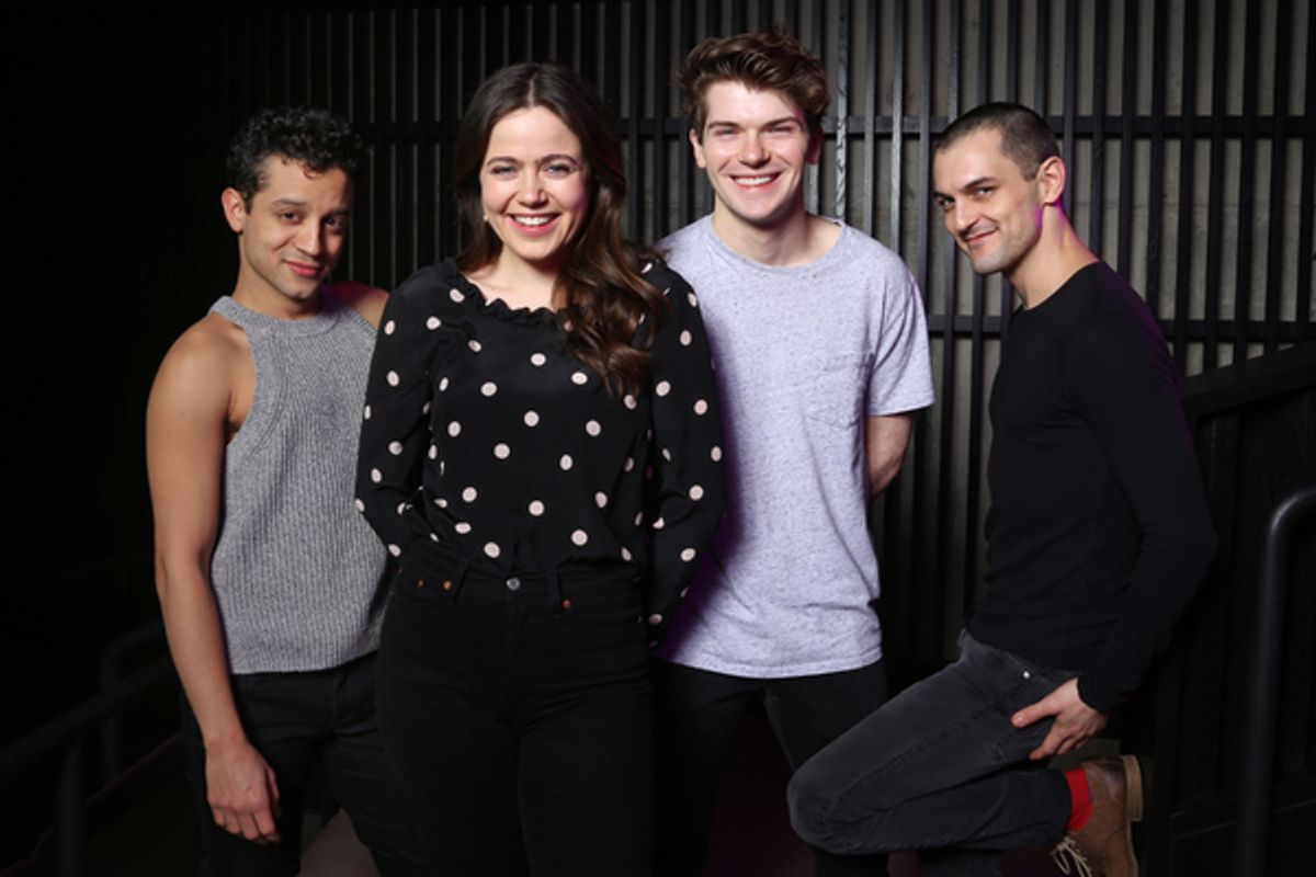 Zachary Infante, Molly Gordon, Colton Ryan and Wesley Taylor at 