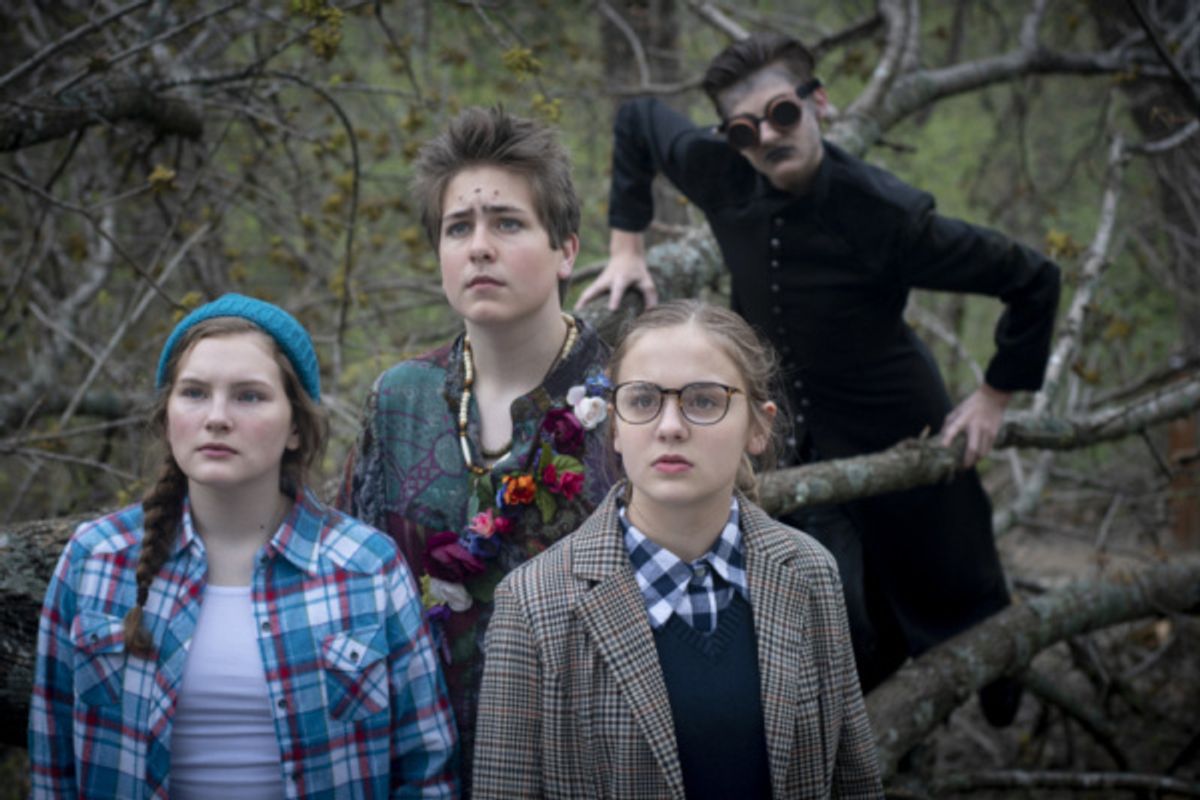 Alexa Stratton, Luke Guiou, Jordan Battey, and Matthew Gay in The Time Machine, Photograph by Jason Johnson-Spinos at 