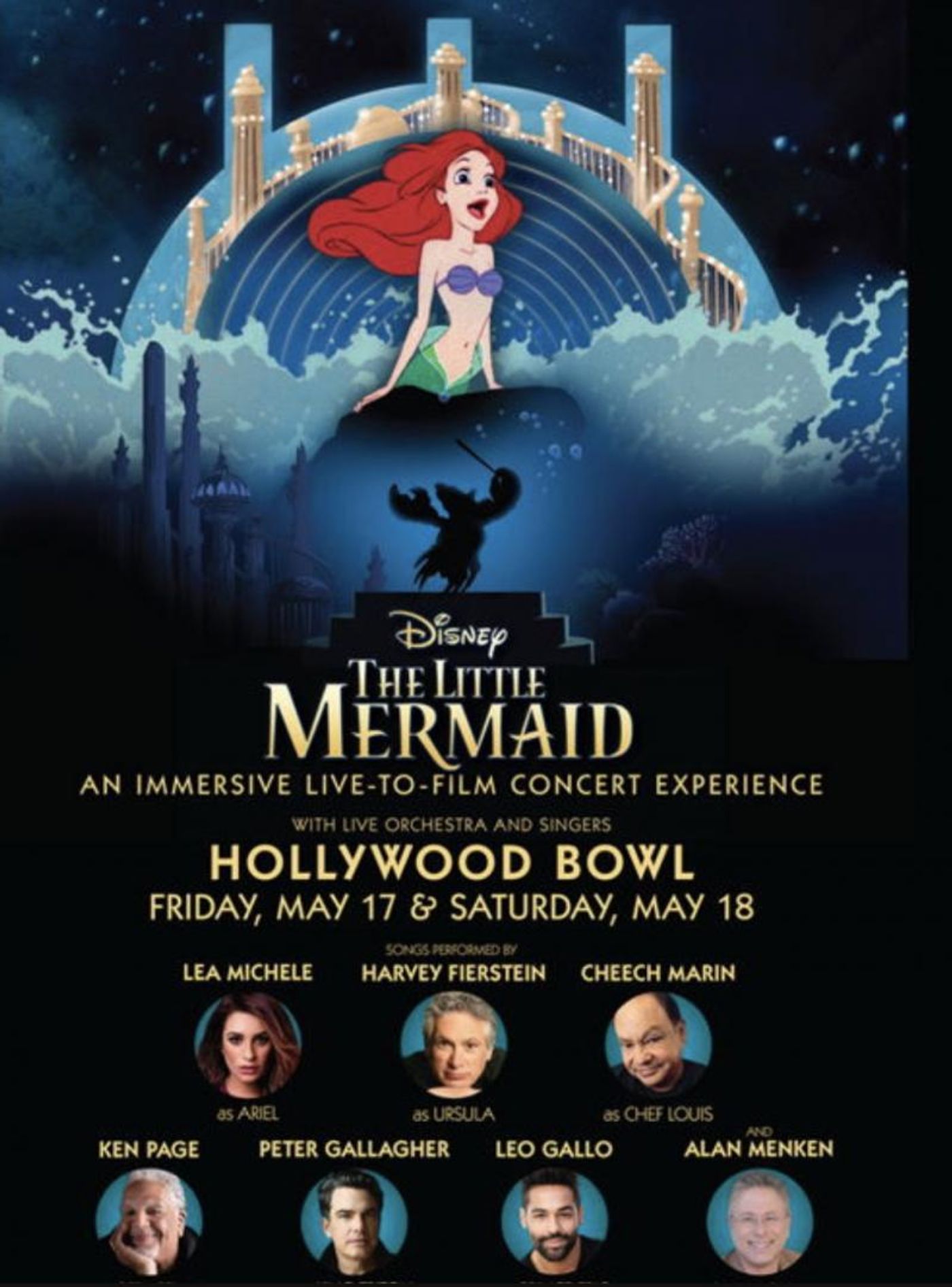 THE LITTLE MERMAID at the Hollywood Bowl to Star Lea Michele, Harvey Fierstein, Peter Gallagher & More...  Image