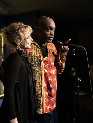 Ray Shell and Kim Leeson onstage at Spoonfed NYC. Photo by Sekou Luke Studio.  Photo