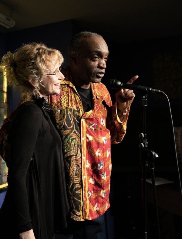 Ray Shell and Kim Leeson onstage at Spoonfed NYC. Photo by Sekou Luke Studio.  Photo