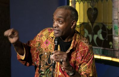 Ray Shell onstage at Spoonfed NYC during live Q&A to celebrate the 35th anniversary o Photo