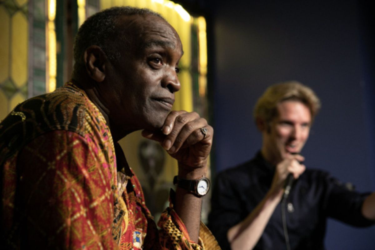 Ray Shell onstage at Spoonfed NYC during live Q&A to celebrate the 35th anniversary of Starlight Express. Photo by Sekou Luke Studio.  at 