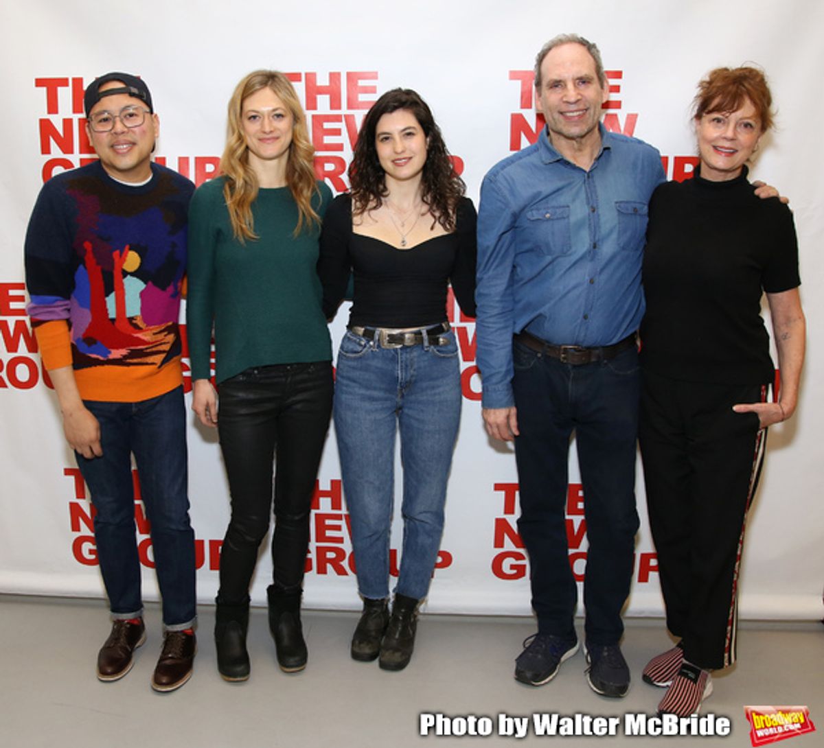 Nico Santos, Marin Ireland, Tedra Millan, Daniel Oreskes and Susan Sarandon at 