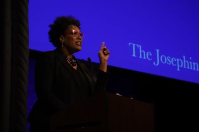 2019 Theatre Women Awards host Nancy Giles.    Photo credit: Karen Shook Photo