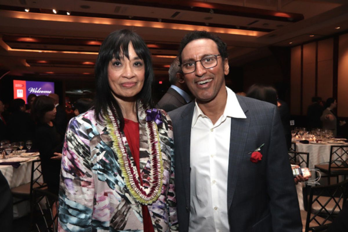 Margaret Fung, AALDEF executive director with Aasif Mandvi  at 
