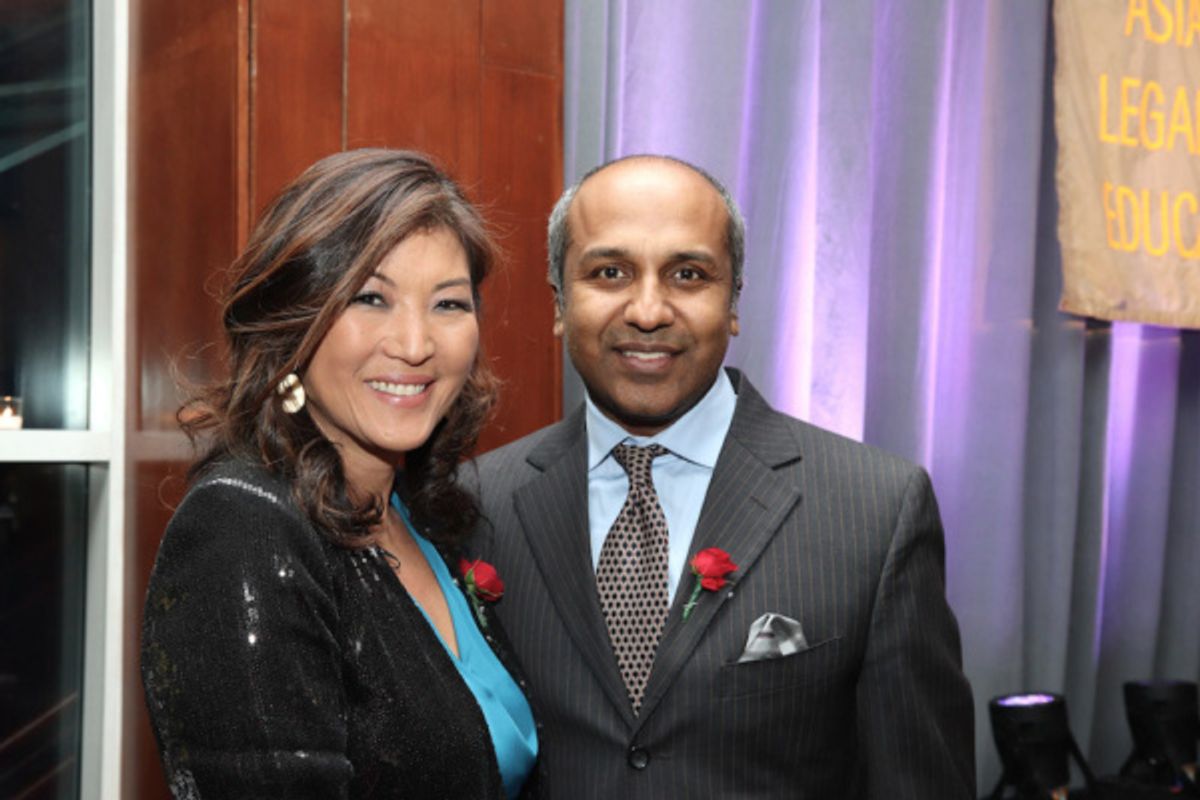 AALDEF anniversary gala emcees Juju Chang and Sree Sreenivasan at 