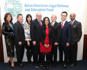 Juju Chang, emcee; Tommy Shi, AALDEF board president; Margaret Fung, AALDEF executive director, Ted Shaw, presenter - Professor at University of North Carolina School of Law and former Director- Couns @ BroadwayWorld Juju Chang, emcee; Tommy Shi, AALDEF board president; Margaret Fung, AALDEF executive Photo