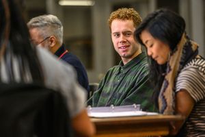 (l-r) Nathan Carroll, Stephanie Sy;
photo by Dahlia Katz. Photo