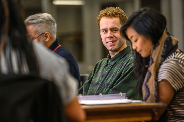 (l-r) Nathan Carroll, Stephanie Sy;
photo by Dahlia Katz. Photo