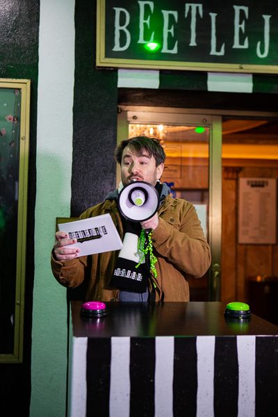 Alex Brightman host first of weekly Live Game Shows in front of the Winter Garden The Photo