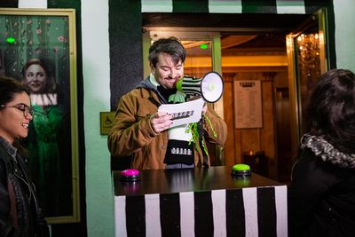 Alex Brightman host first of weekly Live Game Shows in front of the Winter Garden The Photo