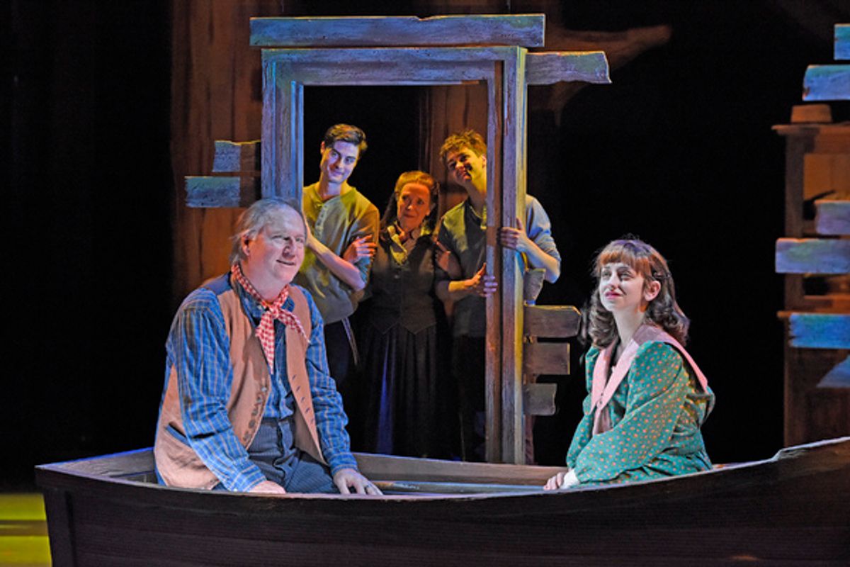  Paul T. Taylor (The Stranger in the Yellow Suit), Katy Tye (Winnie Foster), and Jane Willingham (Granny Foster).
 at 