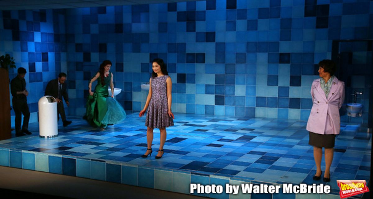 Megan Hill, Tiffany Villarin and Jeanne Sakata with cast at 