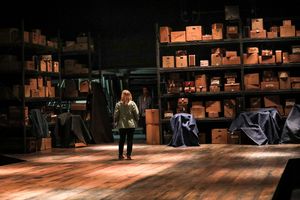 Julia Gibson as Lil Bit and Dan Toot as Male Greek Chorus Photo