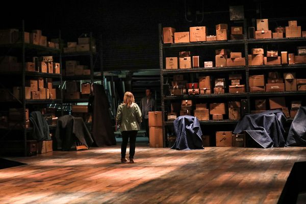 Julia Gibson as Lil Bit and Dan Toot as Male Greek Chorus Photo