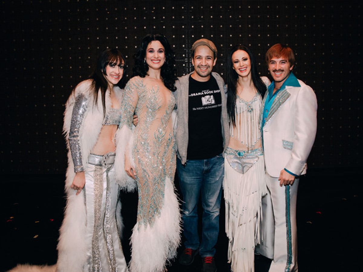 Lin-Manuel Miranda with Micaela Diamond, Stephanie J. Block, Teal Wicks, and Jarrod Spector at 