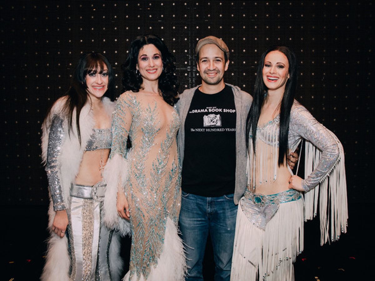 Lin-Manuel Miranda with Micaela Diamond, Stephanie J. Block, and Teal Wicks at 
