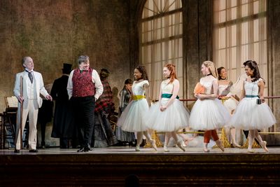 Christopher Gurr (far left) as Corbeil and the company of Marie, Dancing  Photo