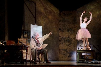Terrence Mann (Edgar Degas) and Tiler Peck (Young Marie) in Marie, Dancing Still Photo