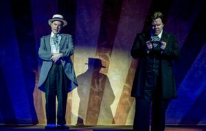 Asquith D''Ysquith, Jr. (Edward Emmi) and Monty Navarro (Nick Castillo) in the Milburn Stone Theatre?s production of ?A Gentleman?s Guide to Love & Murder? April 5-14, 2019. Photo Credit: Scott Serio @ BroadwayWorld Asquith D''Ysquith, Jr. (Edward Emmi) and Monty Navarro (Nick Castillo) in the Milbur Photo