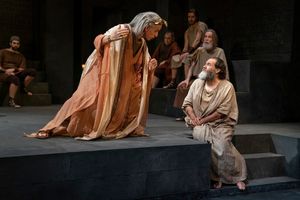 Robert Joy, Michael Stuhlbarg, and the company of Socrates Photo