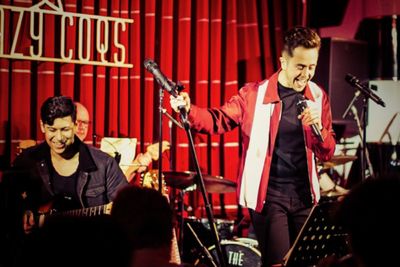 Nick Butcher join by musical director Chris Guard, Adam Martin (Guitars), Olly Buxton Photo